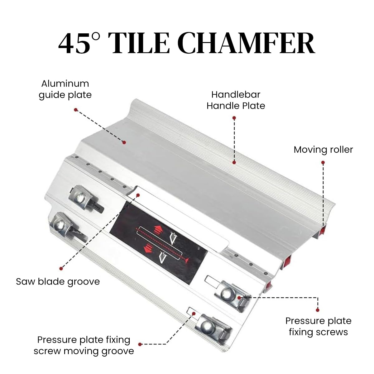 Serplex® Chamfer Frame, 45 Degree Chamfer Frame Guide Angle Mount Beveled, Pneumatic Cutting Tool Aluminum Ceramic Marble Cutting Helper Guide Cutter Mill Electric Saw Ceramic Tile