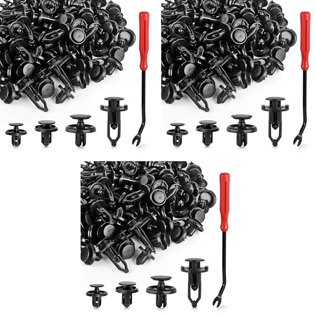 STHIRA Car Rivets Kit 360 pcs with Trim Removal Tool 6mm–9mm for Bumper and Panel Repair