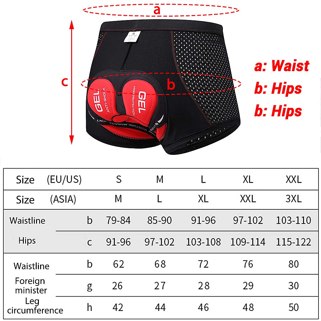 HASTHIP® XL Sillicone and Foam Padded Bike Shorts with 3D Gel Padded, Anti-Slip Leg Grips and Sweat Resistant for Men & Women Cycling