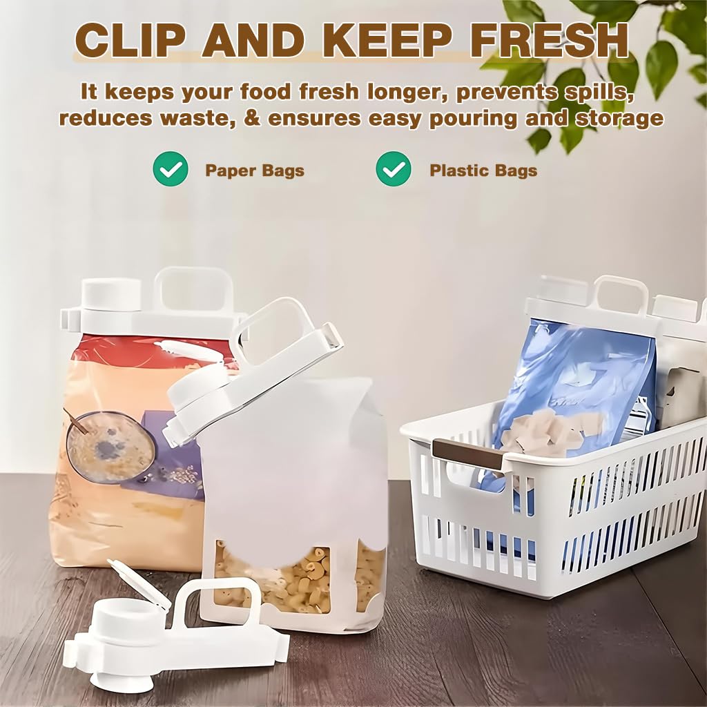 Supvox Clips for Packet Sealing for Food Storage with Leak Proof Pour Spout & PP Material | Reusable Airtight Cap
