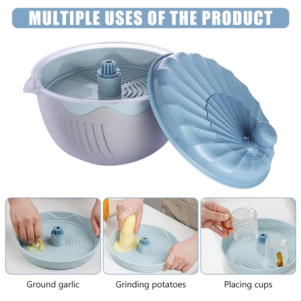 Supvox® Salad Spinner and Dryer with Bowl Rotatable Manual Lettuce Dryer with Crank Handle Food-Grade Vegetable Dryer Spinner with Strainer for Food Preparation, Salad Making, Pasta