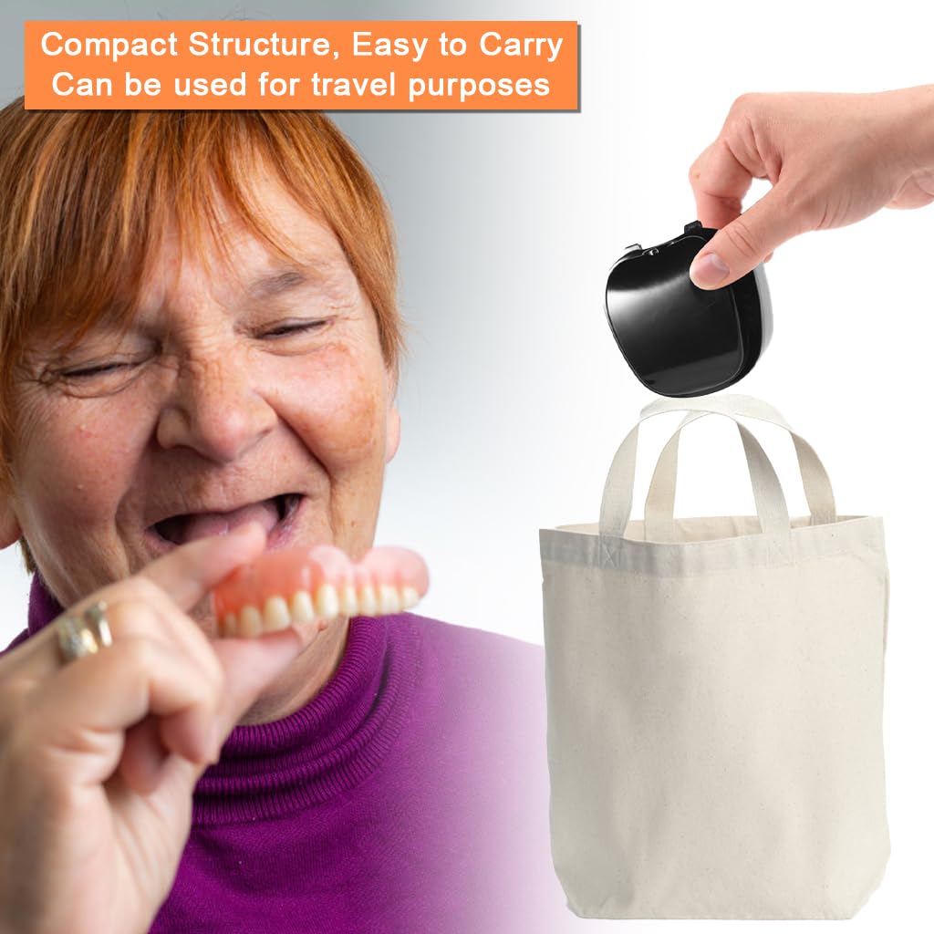 ZIBUYU Denture Cup for Cleaning and Storage with Removable Strainer Basket | Leak-Proof PVC Container