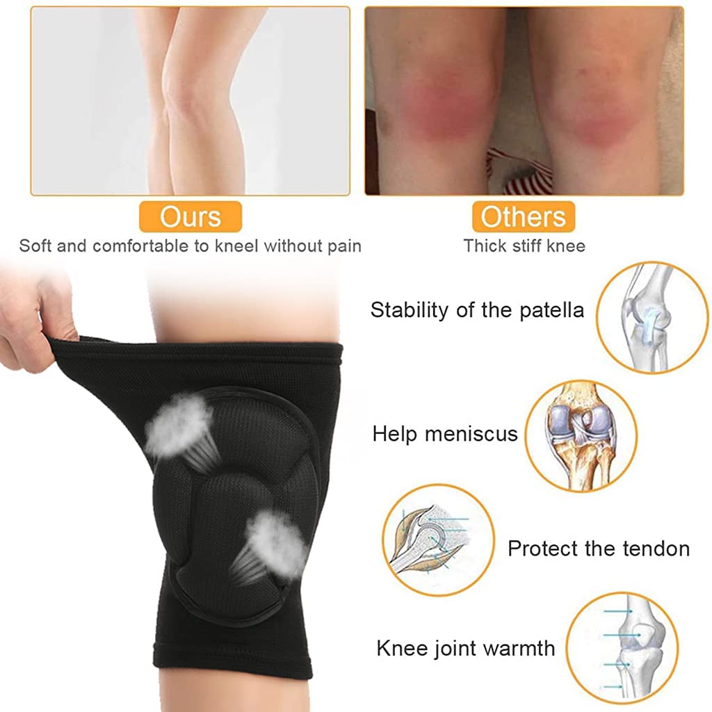 ZIBUYU Knee Cap for Running and Gym with 28cm×17cm Thick Sponge Pad | Black Free Size