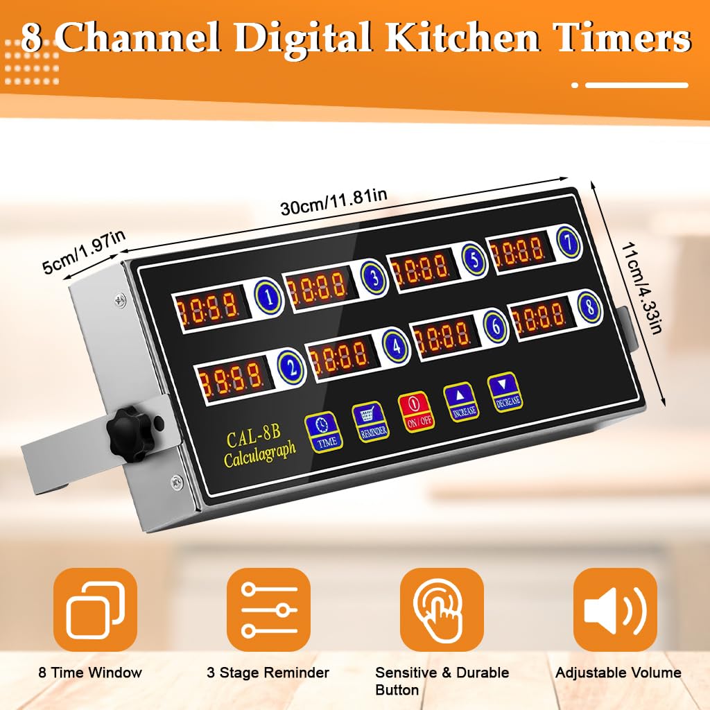 8 Channel Kitchen Timer Commercial 8 Channel Kitchen Timer for Restaurant & Home | HASTHIP ...