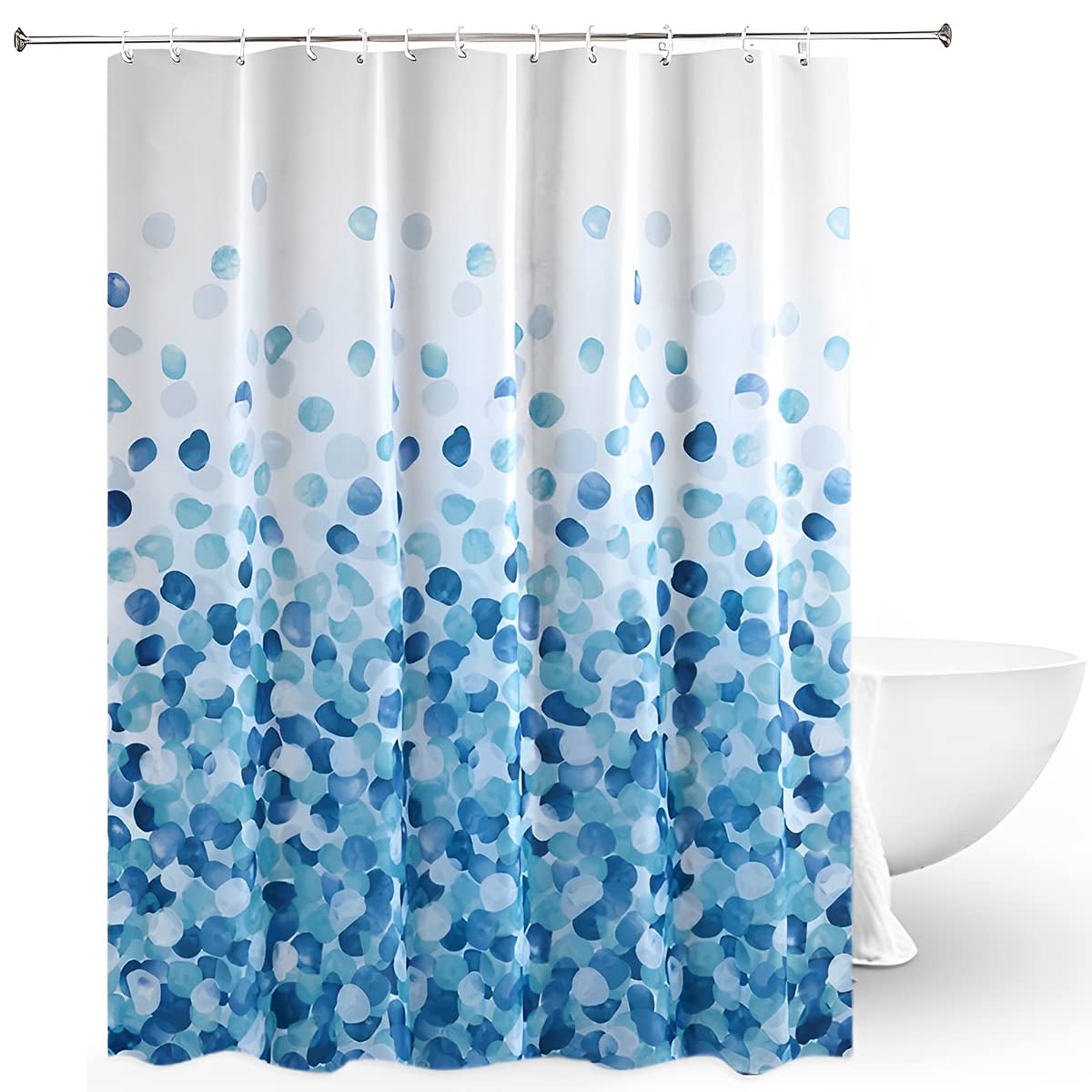 ZIBUYU® Waterproof Polyester Printed Shower Curtain,Plastic Floral Shower Curtain for Bathroom with 12 Hooks,70.8 by 70.8 inch