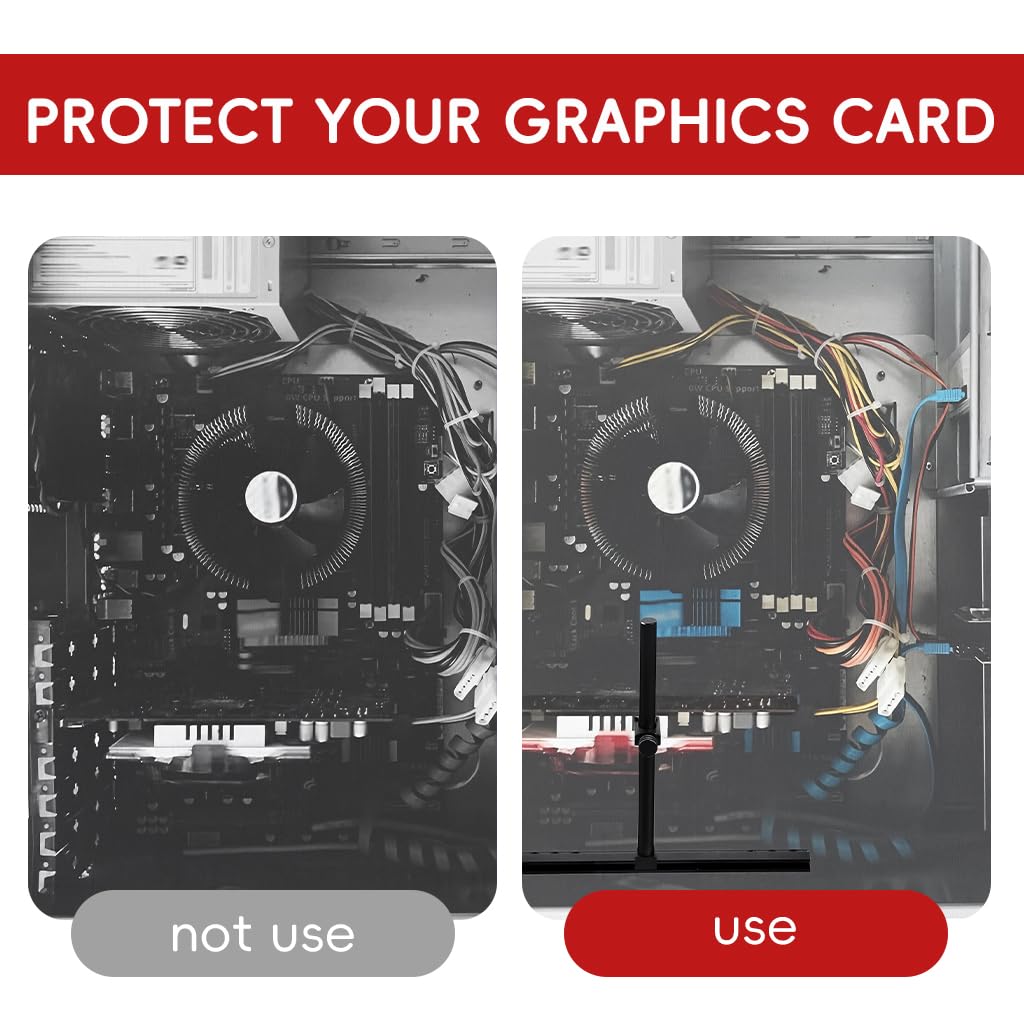 ZORBES GPU Support Bracket for Heavy Graphics Cards with Adjustable Pole and Built In Level