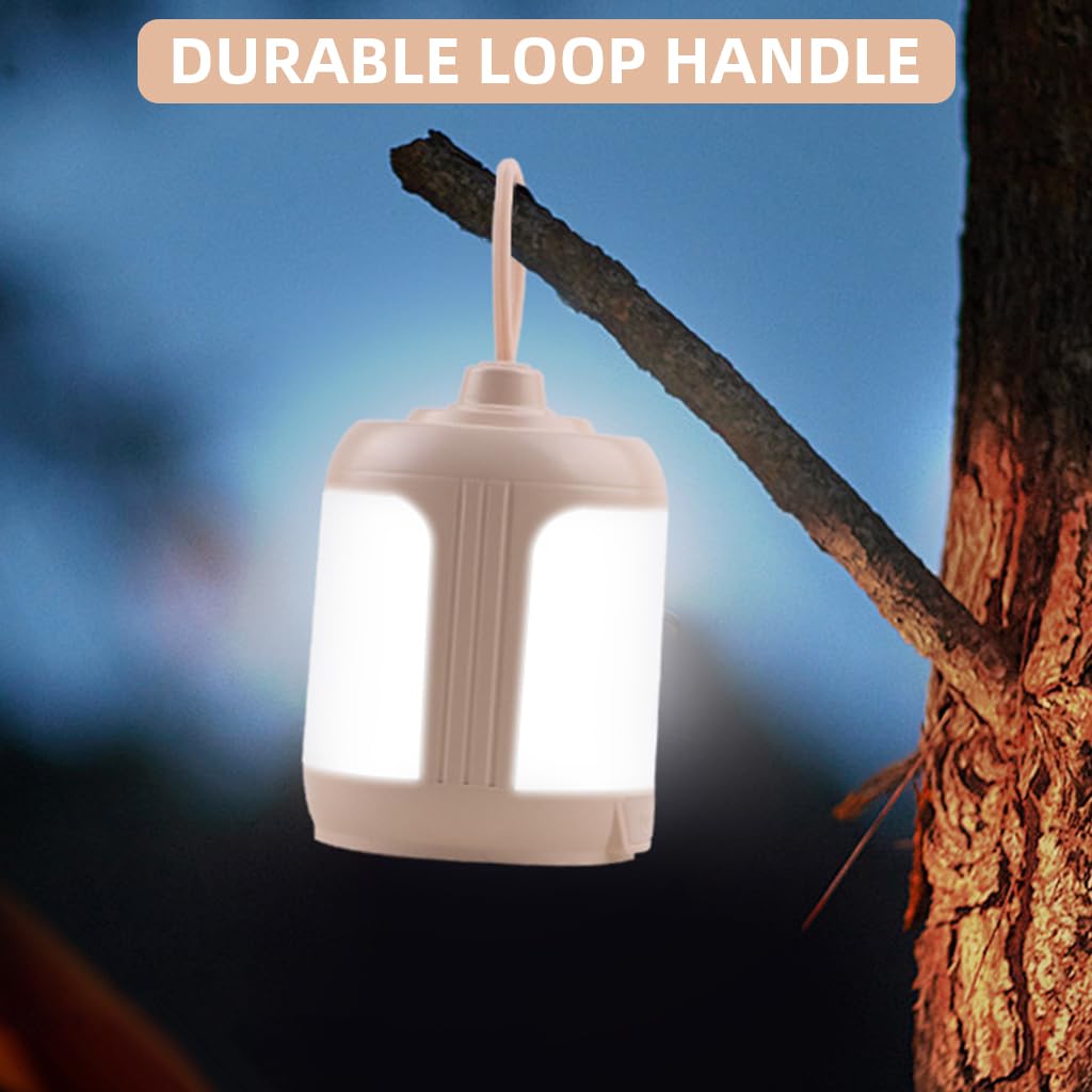 Proberos Camping Lamp with 4 Lighting Modes and Loop Handle | Compact 9.4x6.5x6.5 cm LED
