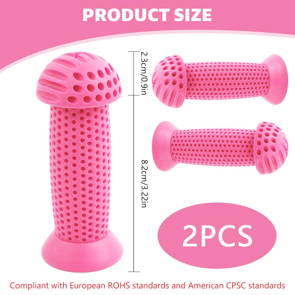 Proberos Kids Bike Handle Grip 3.9 in Soft Silicone with Porous Anti Slip Design Pink