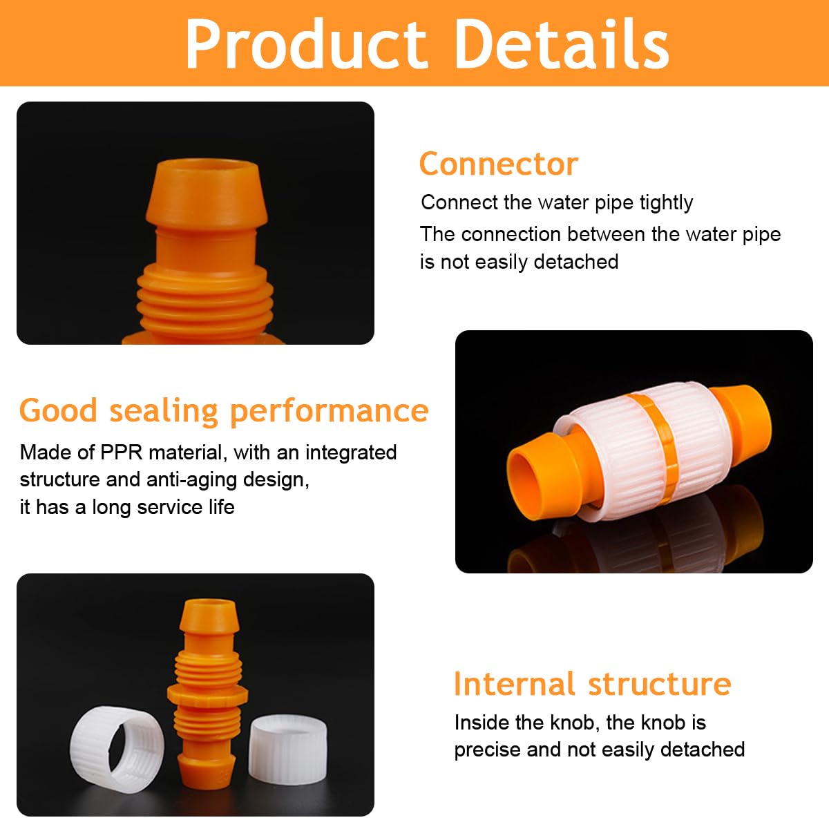 HASTHIP Garden Hose Connector for Gardening with Quick Release ABS Plastic Joint 2PCS