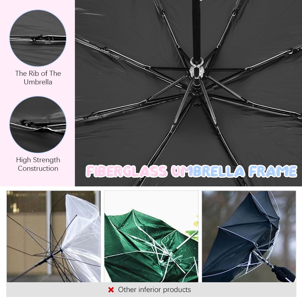 PATPAT Kawaii Umbrella for Girls with 8 Fiber Ribs featuring Sanrio Print | UV and Rain Protection