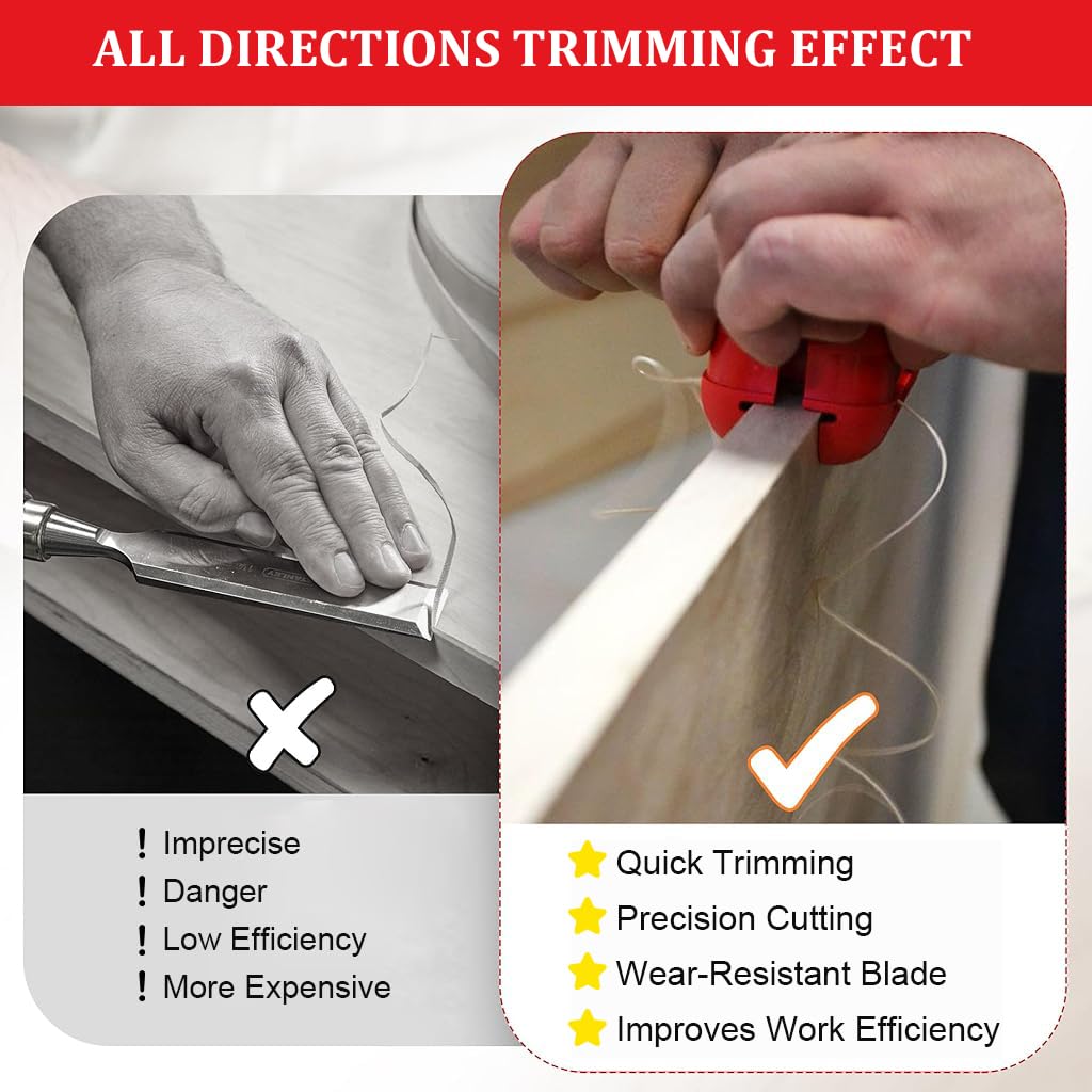 Serplex Edge Banding Trimmer with Dual Tungsten Carbide Blades and Ergonomic Grip | PVC Woodworking Tool