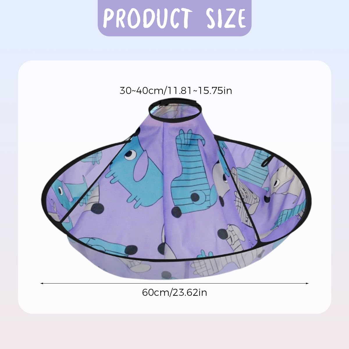 SNOWIE SOFT Hair Cutting Cape for Kids with Umbrella Hair Catcher and 30–40 cm Adjustable Neck | Waterproof Polyester Apron