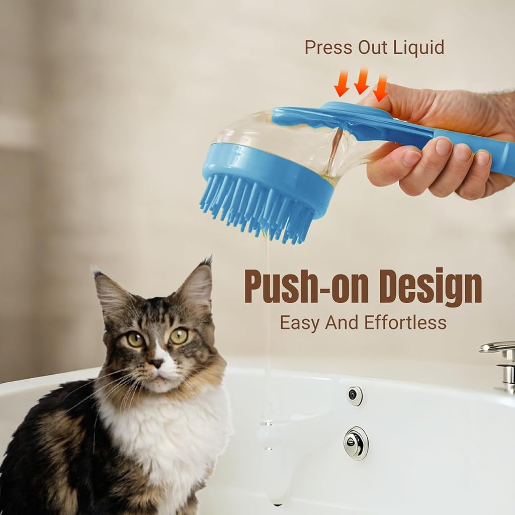 ZIBUYU Pet Bath Brush for Dogs featuring Bubble Maker and Gentle Shampoo Application