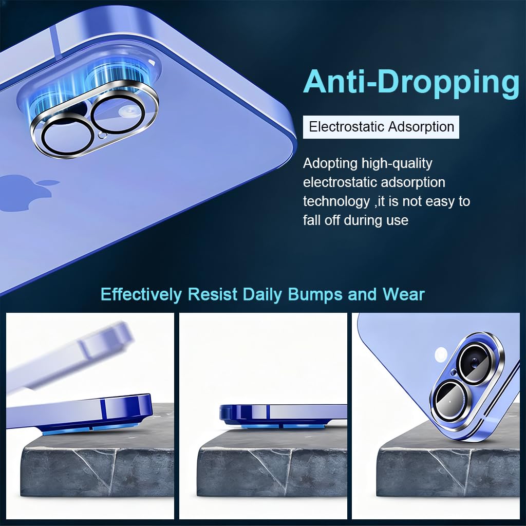 ZORBES Phone Camera Lens Cover for iPhone 17 featuring Snap On Anti Scratch Protection | 4Pcs Clear Lens Set
