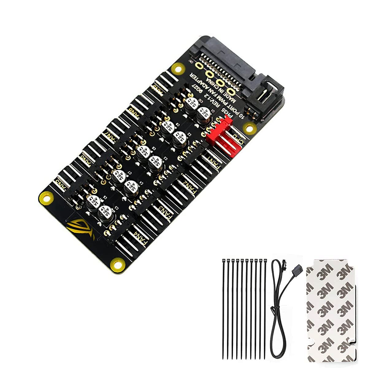 Verilux PC PWM Fan Hub for CPU Cooling with 10 Port 12V 4 Pin Splitter | Easy Install