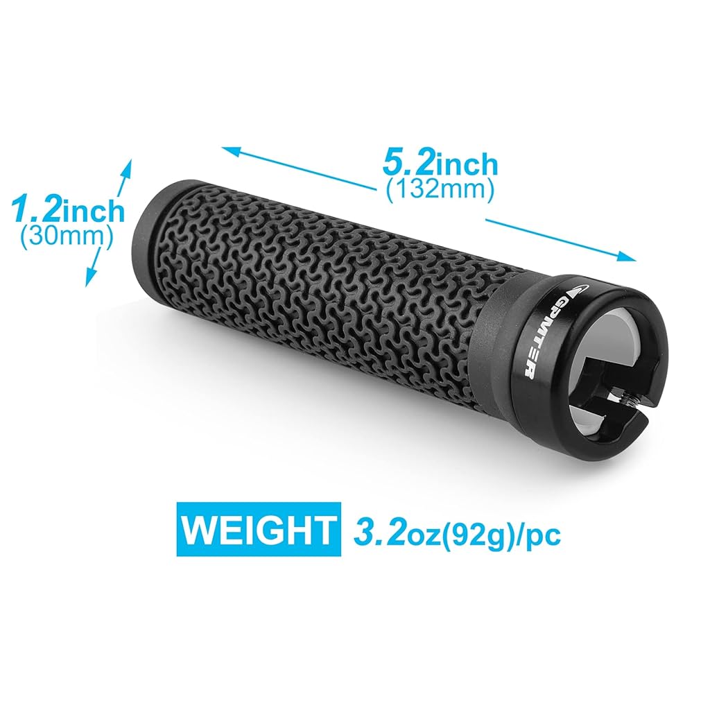 Proberos® Bike Handlebar Grips, Single Lock on Bicycle Handle Bar, for BMX, Mountain, MTB, Beach Cruiser, Scooter, Folding Bike, Soft Non-Slip-Rubber Hand Grip Comfortable Ergonomic-Black