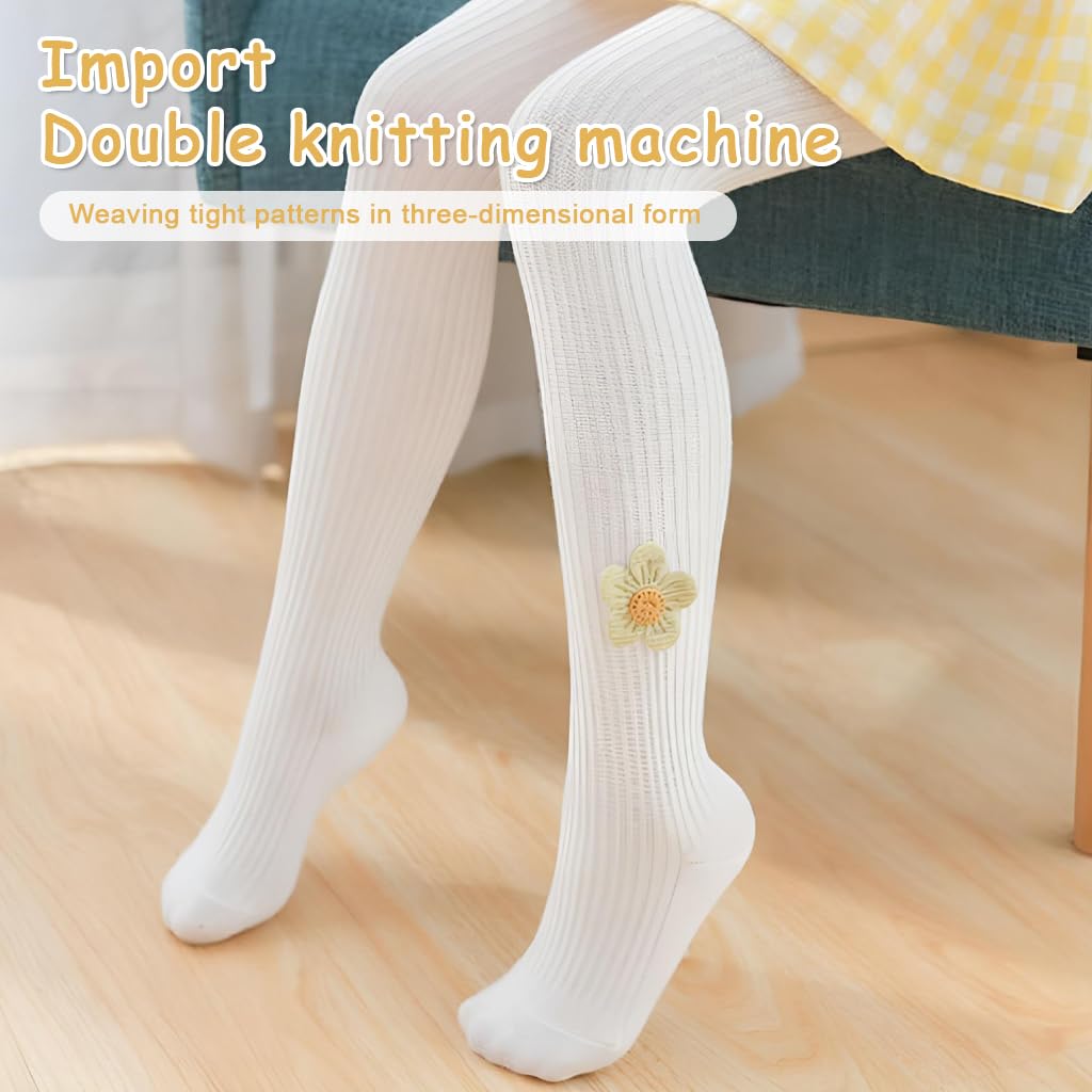 Zibuyu Toddler Girls Cable Knit Leggings for Fall and Winter with Bowknot & Flower Accents