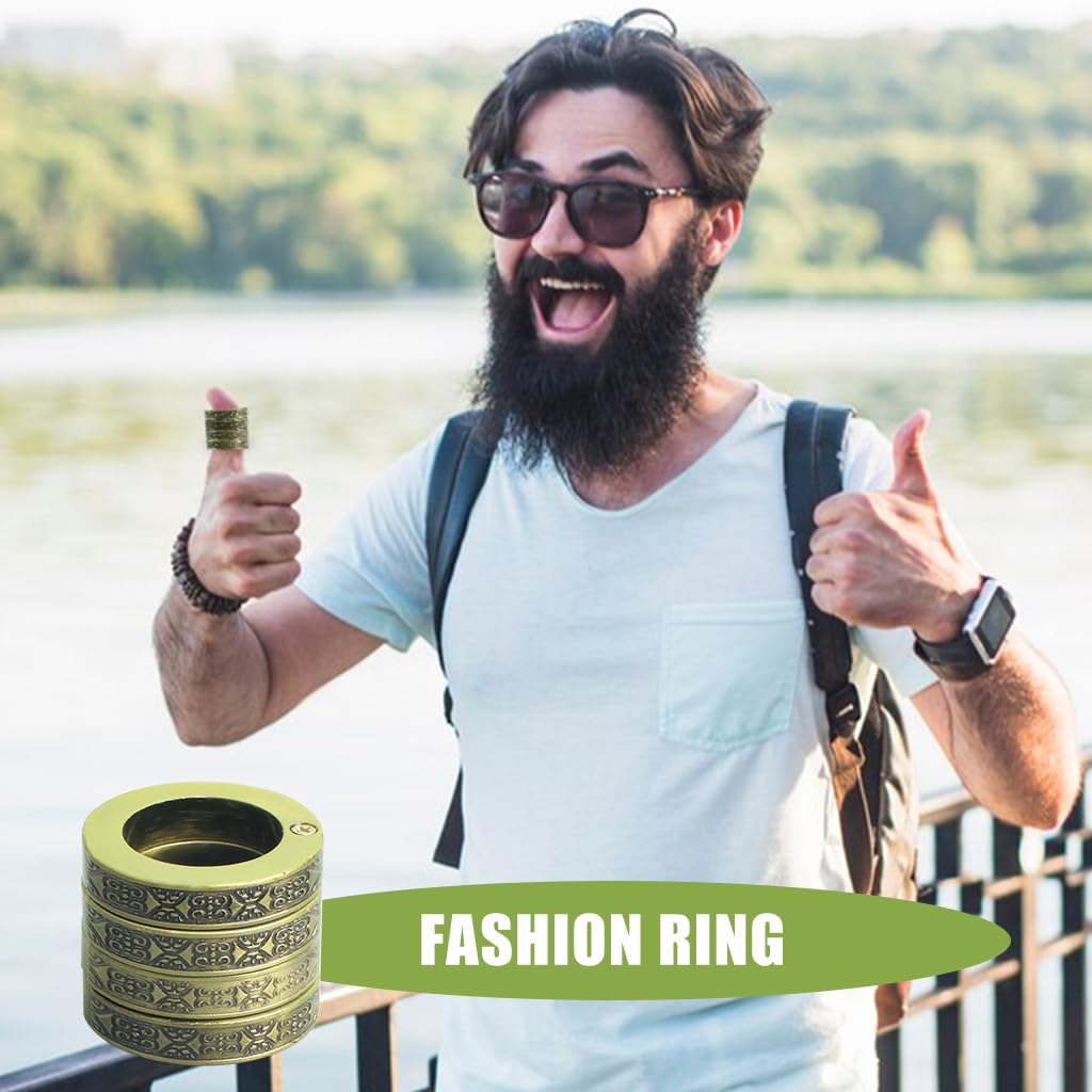 Zibuyu Keyrings 3PCS featuring Foldable Design with Zinc Alloy Bronze Finish | Cotton White Style