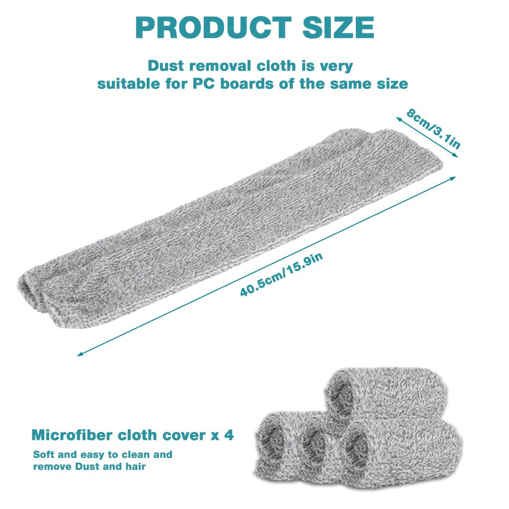 HASTHIP Microfiber Duster Sleeves for Cleaning Wand featuring 40.5 cm Fit & Reusable Covers | Pack of 4