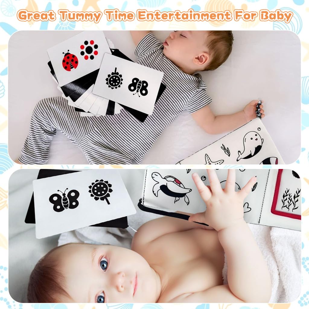 SNOWIE SOFT Baby Cloth Book for Early Learning with 3D Animal Tails and BPA Free Fabric | Sensory Toy for Newborns 0-12 Months