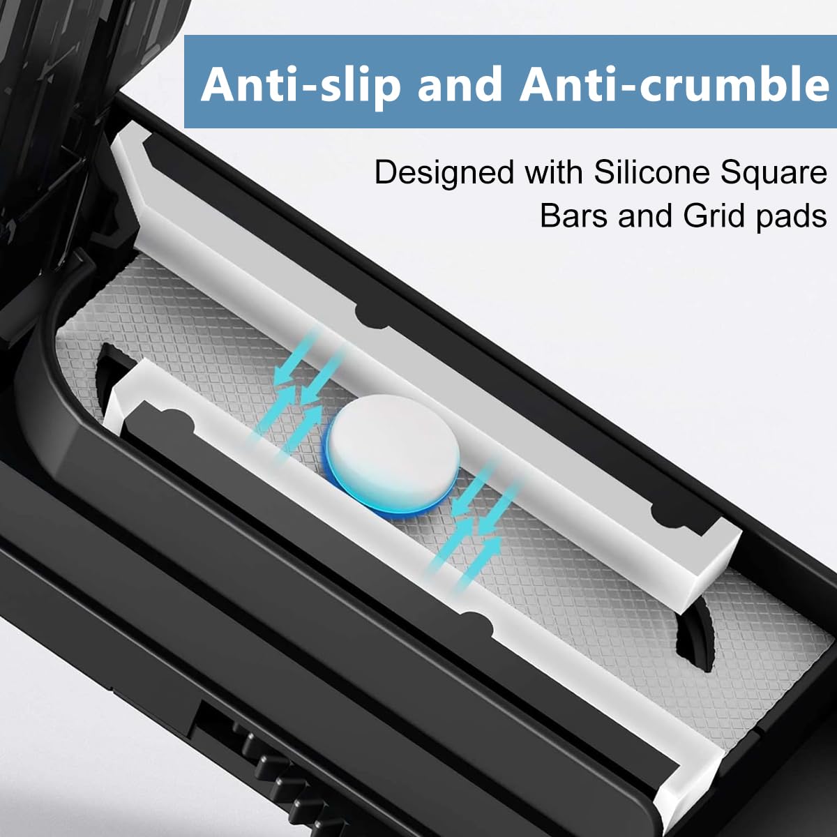 HANNEA Multiple Pill Splitter for Tablets and Vitamins with Adjustable Vise | Stainless Steel Blade and Black Portable Design