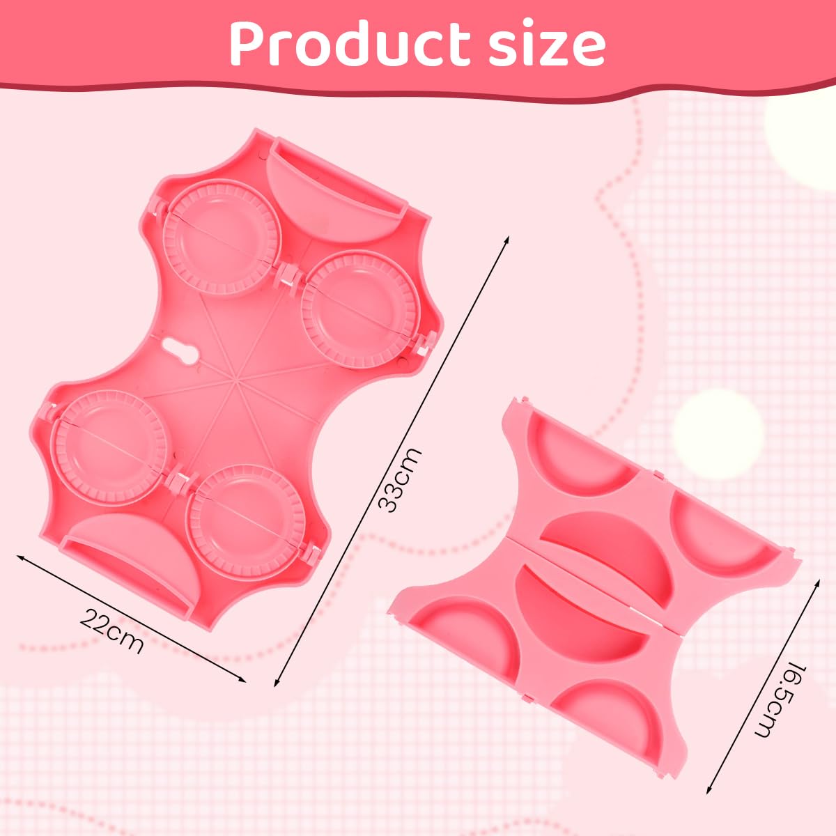 HASTHIP Dumpling Press Maker for Quick Batch Cooking with 4 Compartments and Food Grade PP | Easy to Clean Kitchen Mold 8.66×6.5–12.99 in