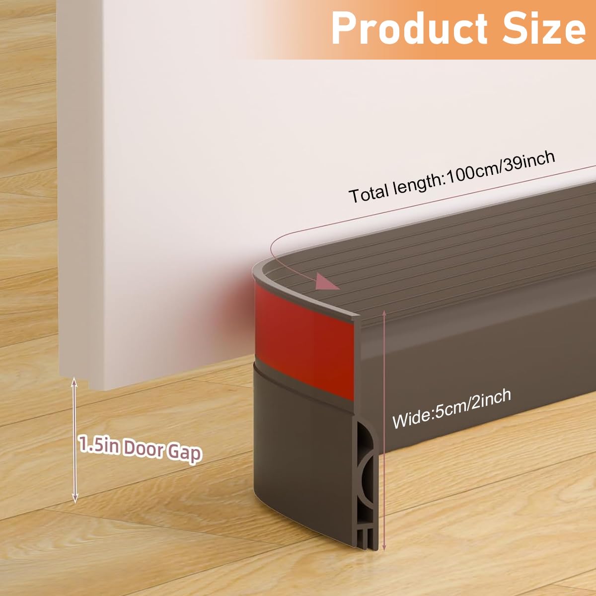 HASTHIP Door Seal Strip for Doors and Windows featuring 3.3ft TPE Rubber Self Adhesive | Weatherproof Gap Noise Protection