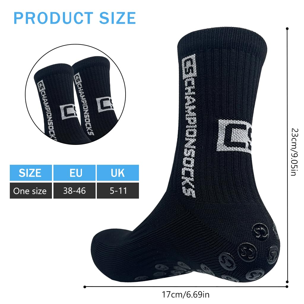 Proberos® Anti-Slip Football Sock, Grip Socks Soccer Non Slip Socks, Anti-Slip Football Grip Stockings with Rubber Pad Grip Technology