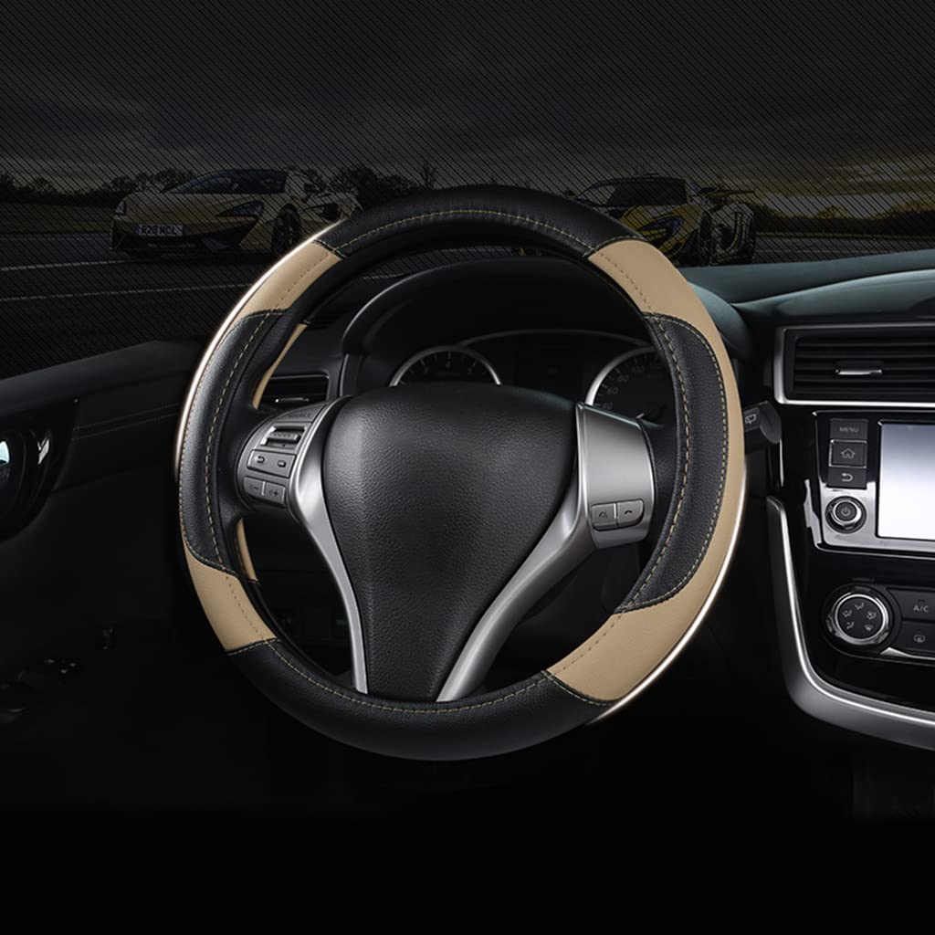 Car Steering Wheel Cover for 14 in Wheels with Anti Slip Grip and Breathable Microfiber Leather | Universal Fit for Most Cars