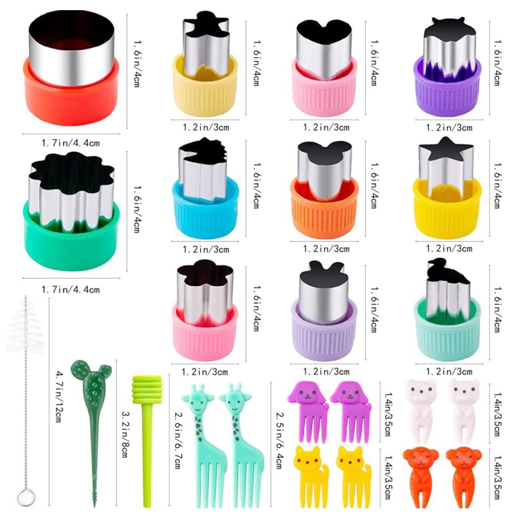 HASTHIP Cookie Cutter Shapes Set for DIY Baking with One Push Demold Tool | 24Pcs Stainless Steel and PP Moulds for Kids Snacks