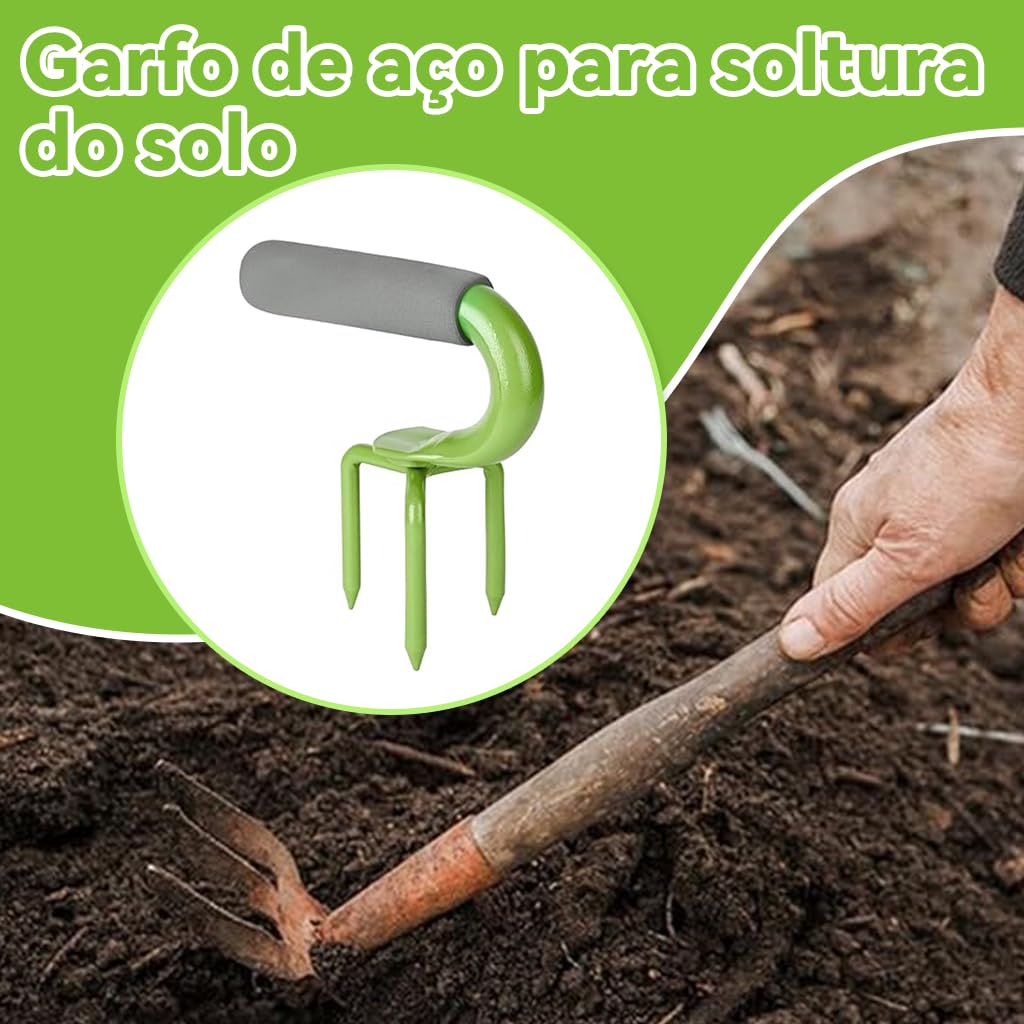 ZIBUYU Hand Tiller Claw Cultivator for Garden Soil Loosening with 7.5cm Tines and Ergonomic Handle