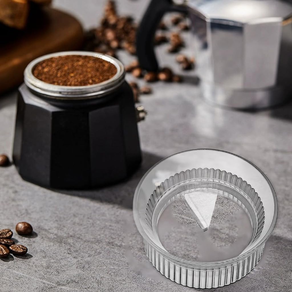 Supvox Powder Ring Distributor for Moka Pot with 3 inch Inner Diameter PP Build | Even Coffee Ground Leveling Tool