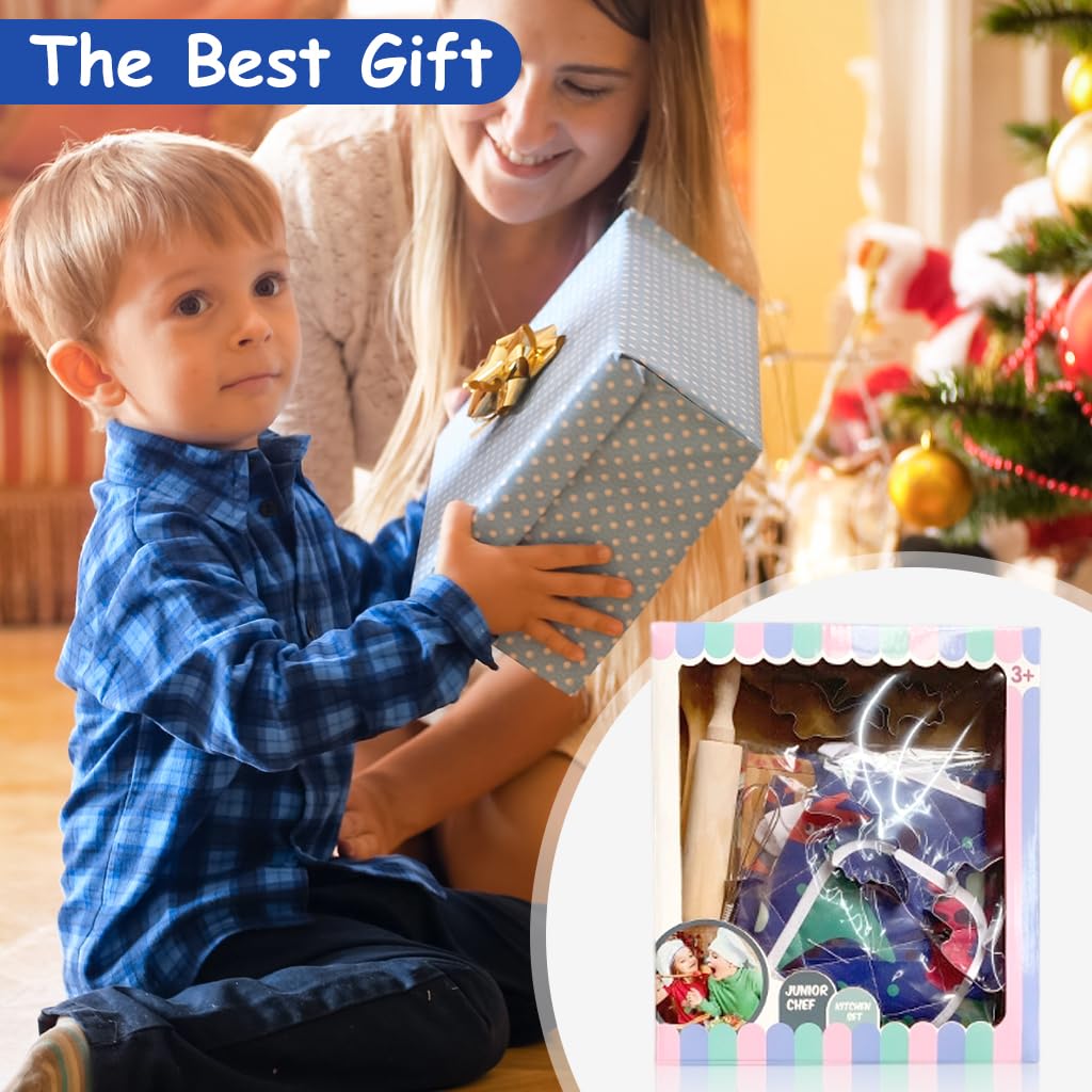 Supvox Kids Baking Set for Cooking Play with Dinosaur Apron & Chef Hat | 22Pcs Kit