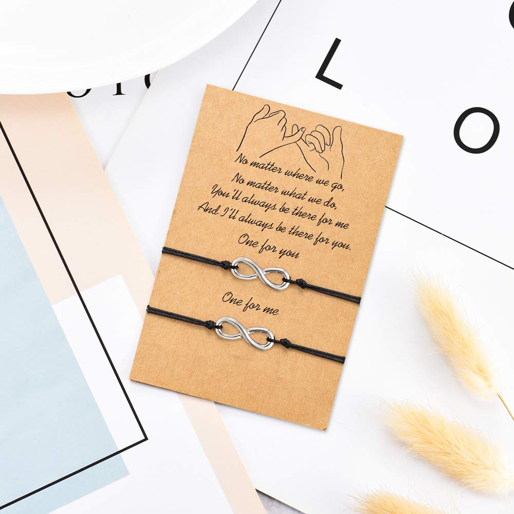 ELEPHANTBOAT Adjustable Infinity Symbol Bracelet for Couples and Friends | 4–9 in Fit