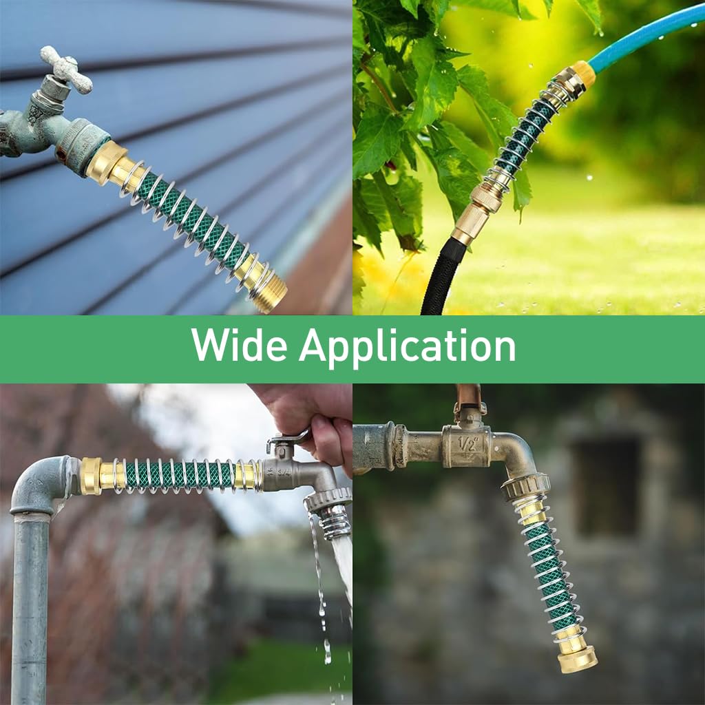 HASTHIP Garden Hose Connector Adapter for Faucets with 5.7 in Extender and Coil Spring | Brass
