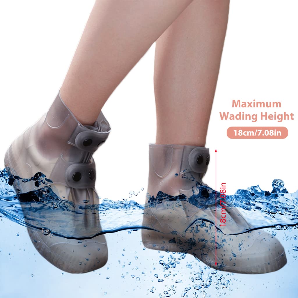 PALAY Shoe Cover Waterproof for Rain with Double-Breasted Closure and TPE Anti-Slip Sole | Reusable Silicone Design for Men Women Kids US Size 7-8