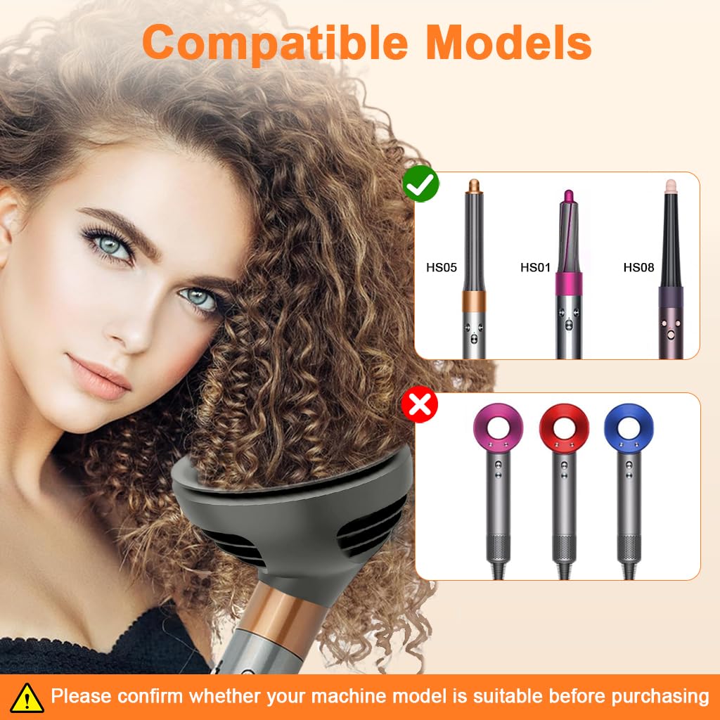 MAYCREATE Wave Curl Diffuser for Dyson Airwrap with Dome and Diffuse Modes | Enhances Wavy and Curly Hair