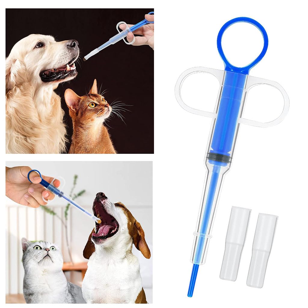 ZIBUYU Pet Medicine Syringe for Tablets and Liquids with Soft Silicone Nozzles | 2 Pack