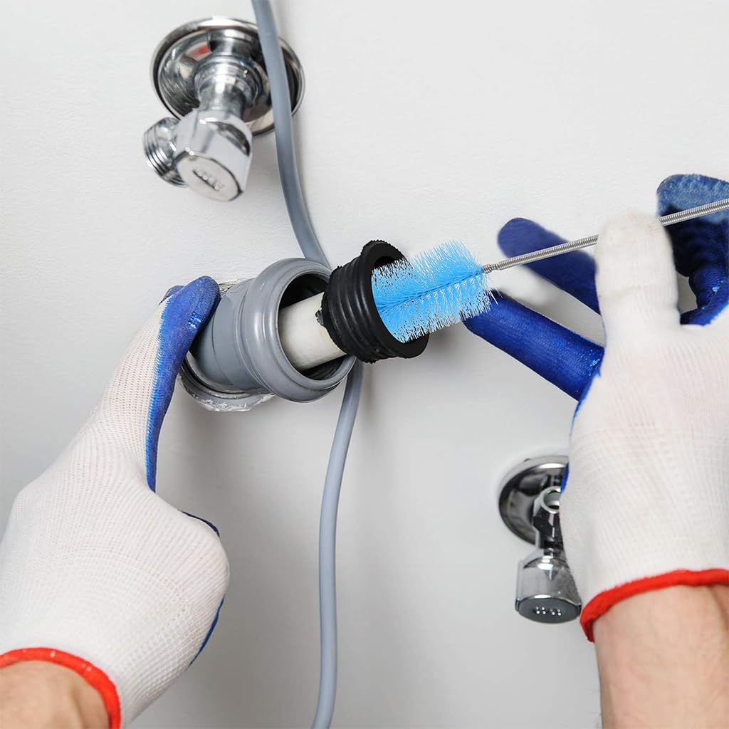 Qpets Dual Head Pipe Cleaning Brushes for Aquarium and Drain | 61 in Flexible 304 Stainless Steel Core