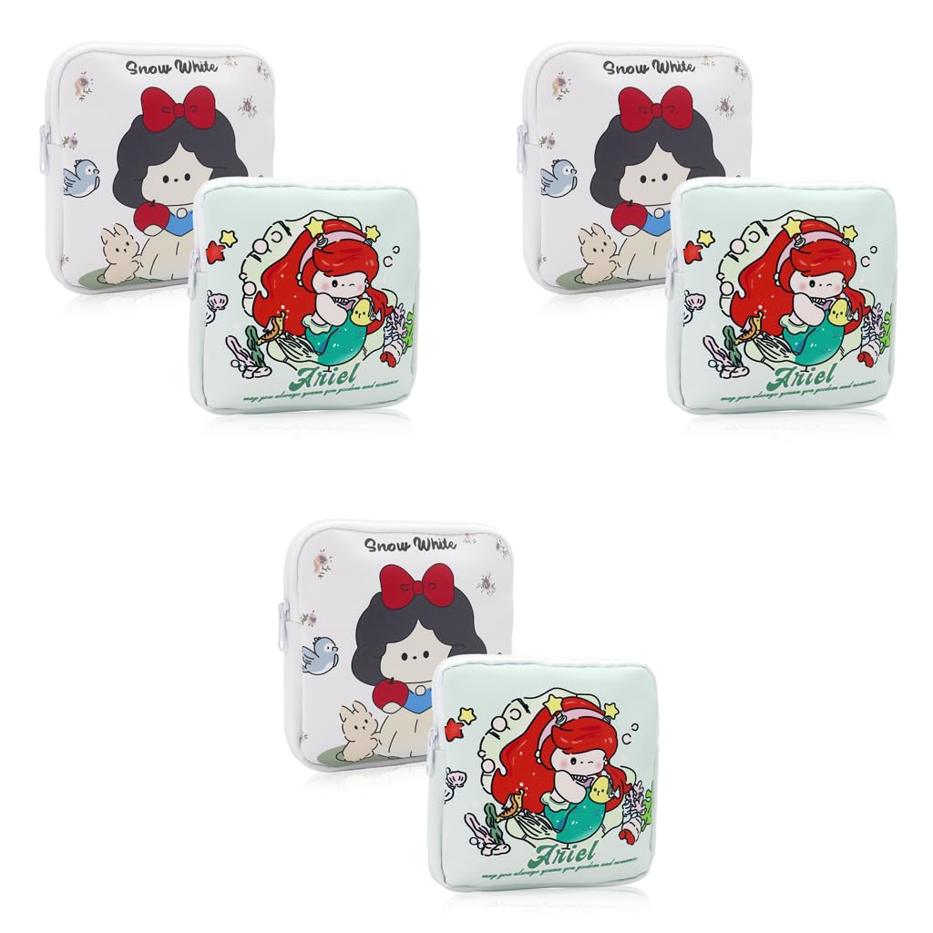 ZIBUYU Sanitary Napkin Storage Bag 6PCS for Travel with Zipper Cotton Pouch | Multi‑Purpose Use