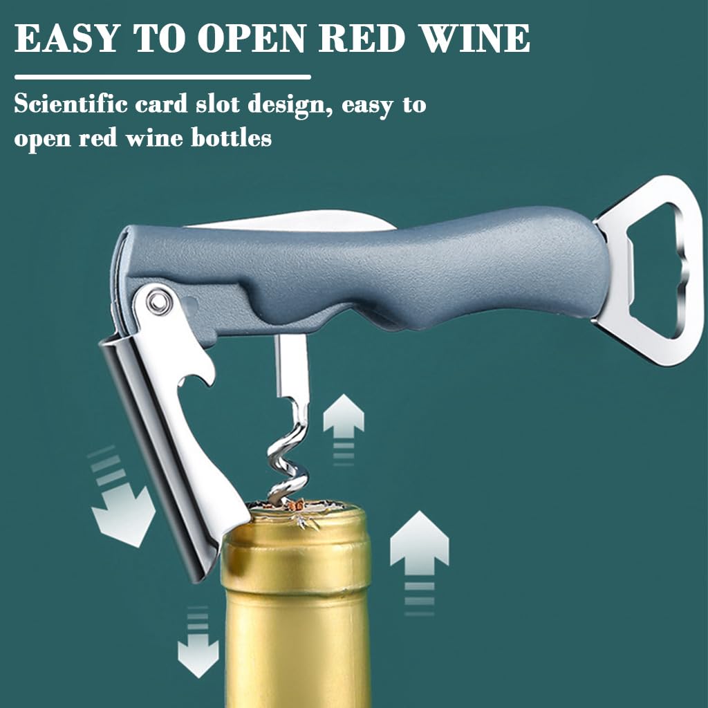 HASTHIP 3 in 1 Corkscrew for Wine and Beer Opening with Dual End Design and Folding Foil Cutter