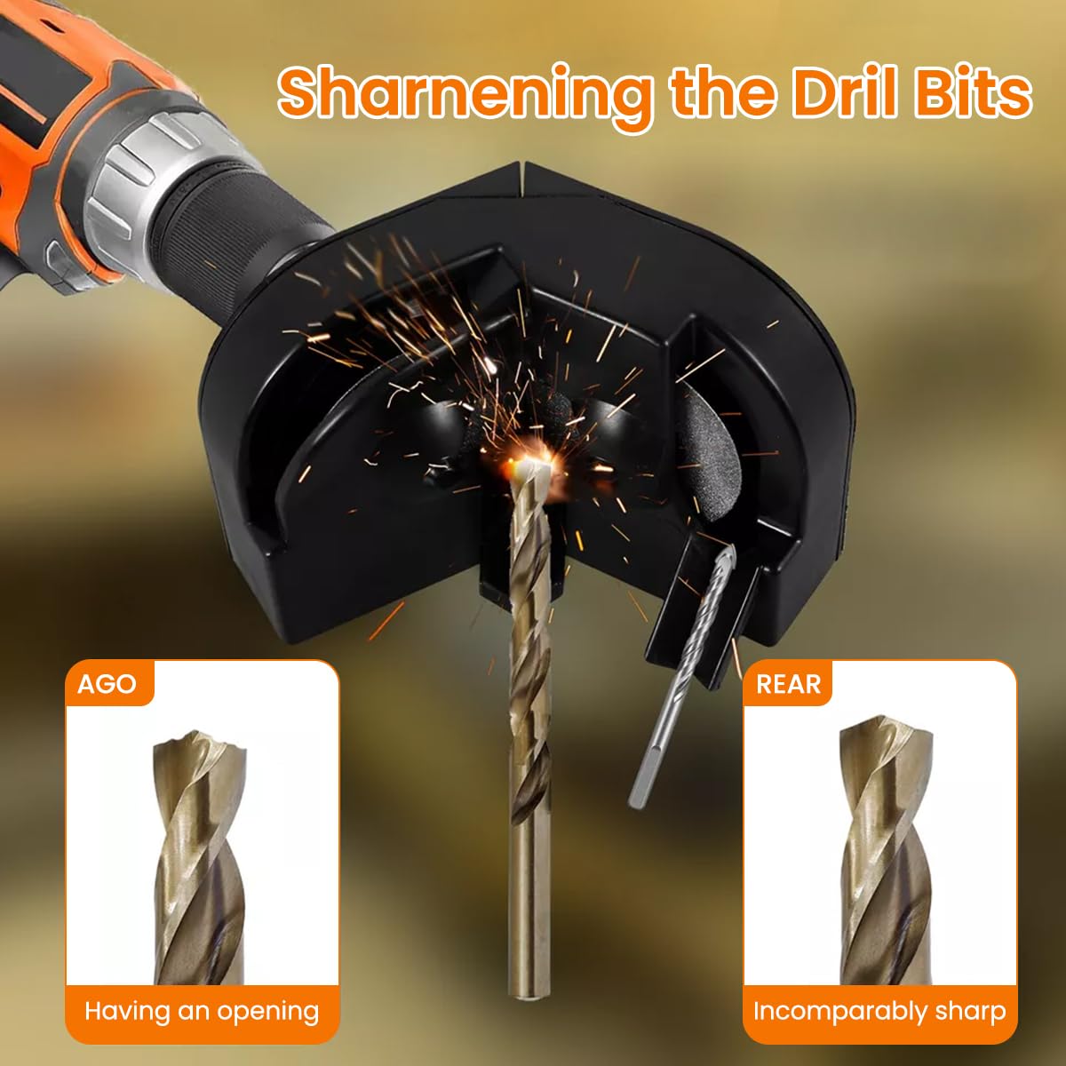 Serplex® Drill Bit Sharpener, Multipurpose Drill Bit Grinding Sharpener, Drill Bit Sharpening Tool, Drill Grinder Grinding Tool for Hss, Carbide, Twist Drill Bits, Cobalt Drill Bits