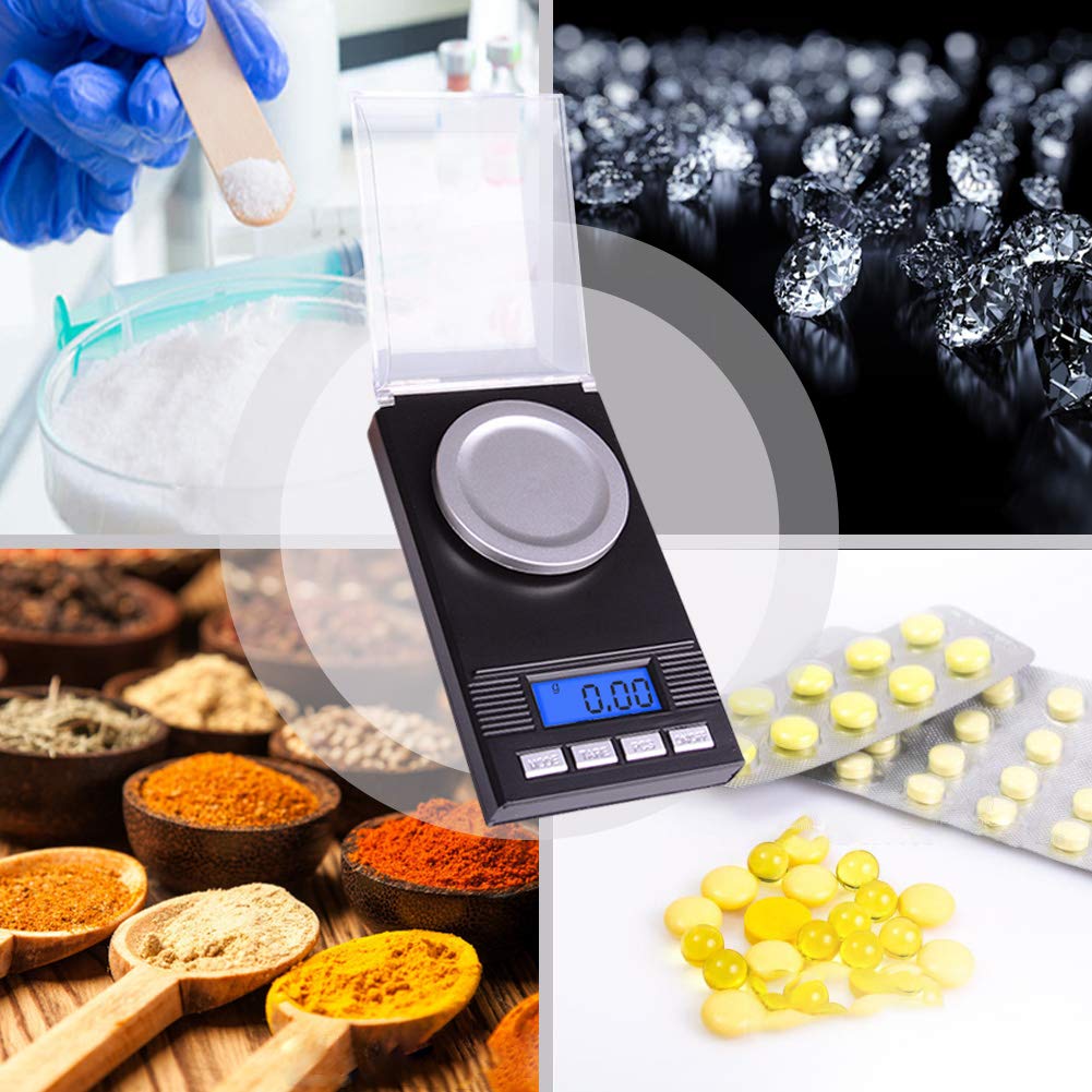 ELEPHANTBOAT Pocket Scale for Food and Jewellery with 50g 0.001g Precision Sensors | LCD Display and Protective Cover