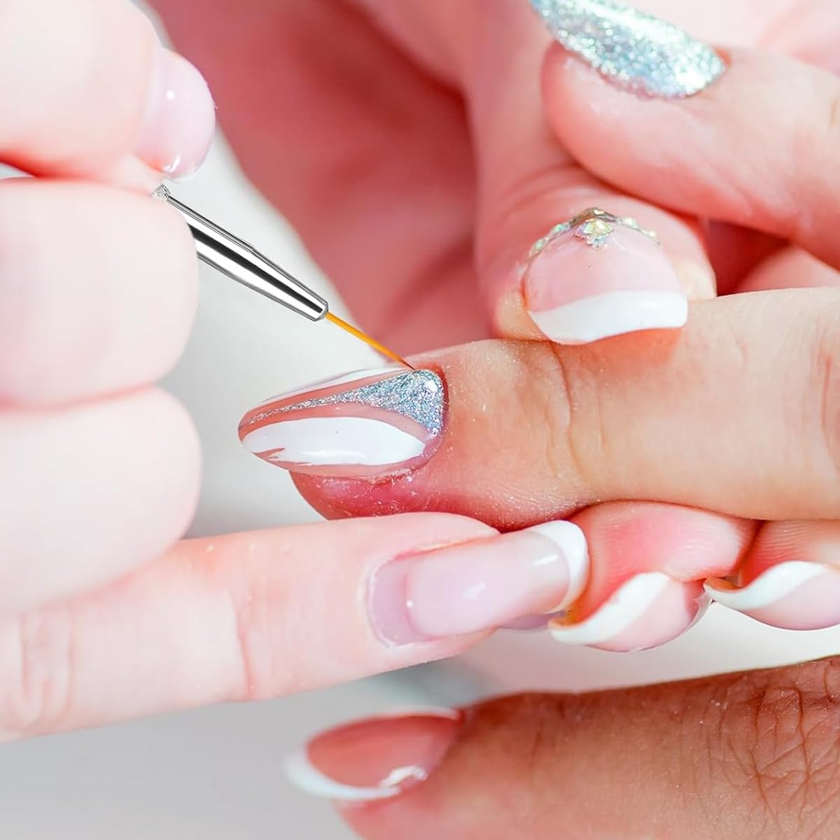 MAYCREATE Nail Art Tools Kit for Nail Design with Dual Head Dotting Tools & Liner Pens Set of 10