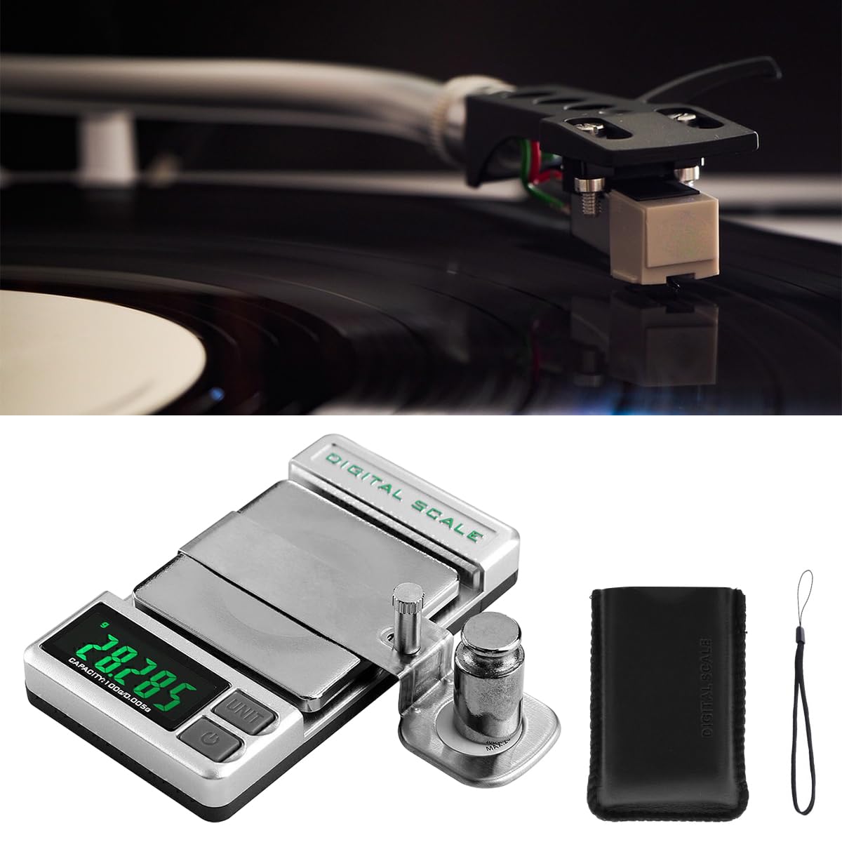 Verilux® Professional Digital Turntable Stylus Scale Load Scale Gauge Record Player Needle Cartridge Scale Vinyl Stylus Turntable Force Scale Gauge with LCD Backlight for Tonearm Phono Cartridge