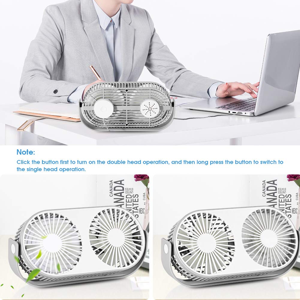 ZIBUYU® USB Fan Portable High Speed Desktop Fan, Dual Fan with 3 Speeds, Quiet Aromatherapy Table Desk USB Fans with Stand, Cooling Fan for Home, Office, Study - 1