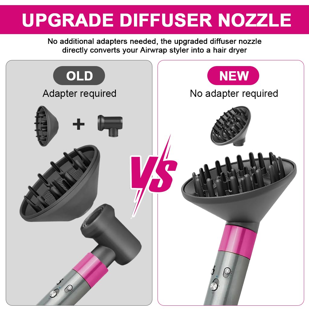 MAYCREATE Diffuser Airwrap Attachment for Dyson HS01 HS05 HS08 with Upgraded Nozzle | Define Curls and Add Volume
