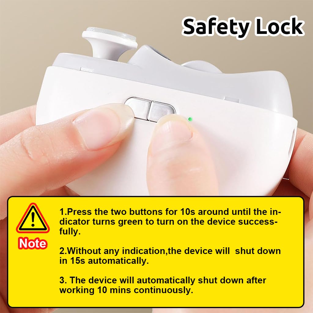 MAYCREATE Electric Nail Clipper with LED and 2 Speeds featuring USB Rechargeable 500mAh Battery