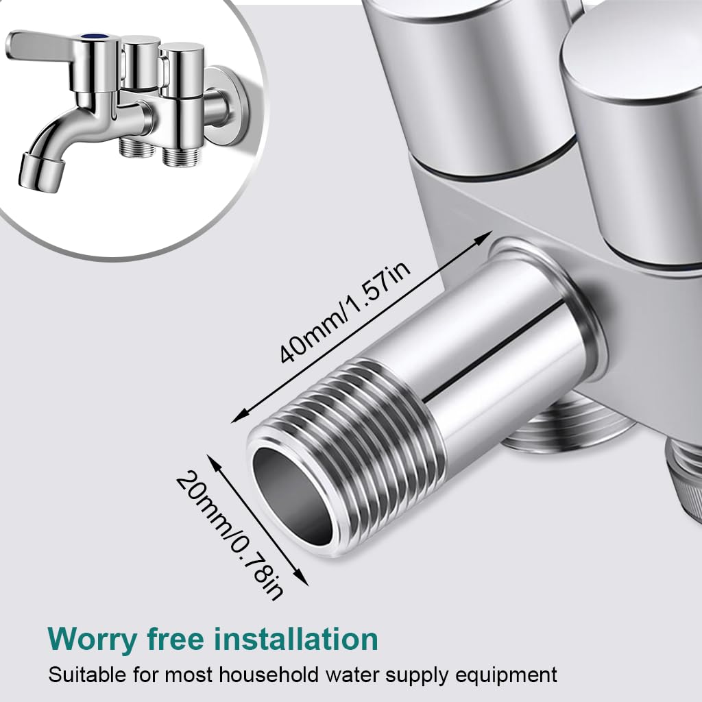 HASTHIP 3 in 1 Flush Wall Faucet for Laundry and Household Use with Divided Valve | Stainless Steel Space Saving Design