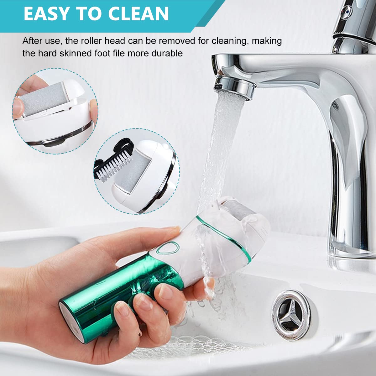 HANNEA Pedicure Scrubber for Smooth Feet with 2 Speeds and LCD Display | Rechargeable 1200mAh Electric Callus Remover
